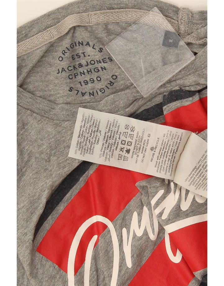 Jack & Jones Herre grafisk T-shirt Top mellemgrå bomuld