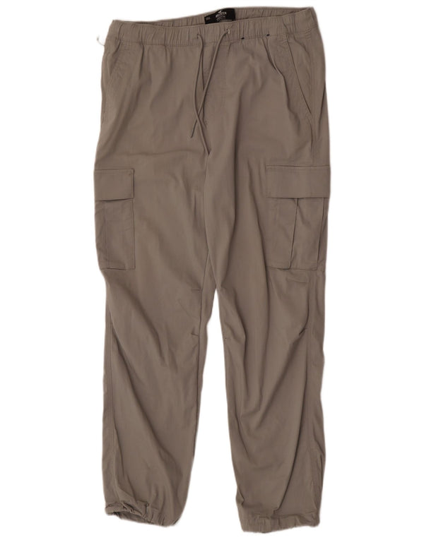 Hollister Mens Joggers Cargo Trousers Large W36 L30 Grey Cotton