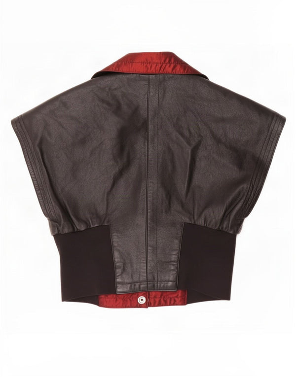 Gilet in pelle corta da donna Joslyn Clarke IT 42 medio nero