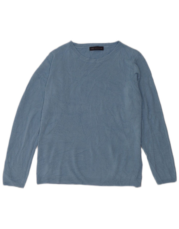 Maglione maglione girocollo da donna Marks & Spencer UK 16 grande acrilico blu