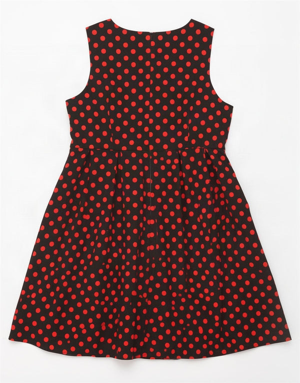 Dolly And Dotty Robe trapèze sans manches pour femme UK 22 3XL Noir à pois