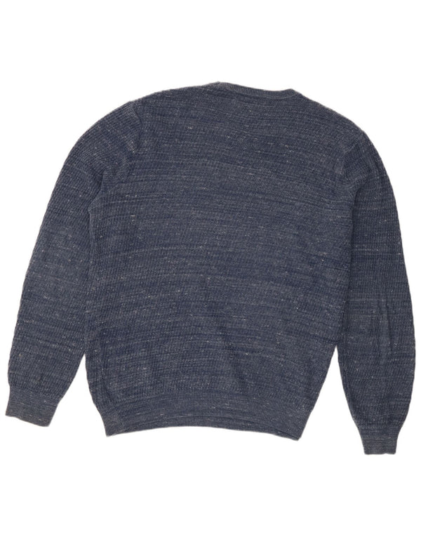 Marks & Spencer Mens Crew Neck Jumper Sweater XL Blue Flecked Cotton