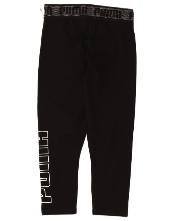 Puma Womens Graphic Capri Leggings UK 8 Small Black Colourblock