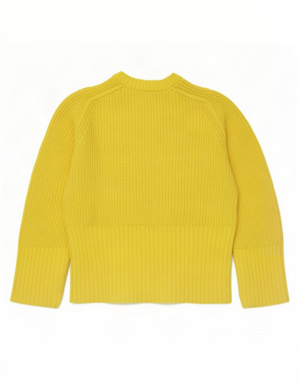 Zara Damen-Pullover, übergroß, Rundhalsausschnitt, Gr. 6, XS, Gelb, Acryl