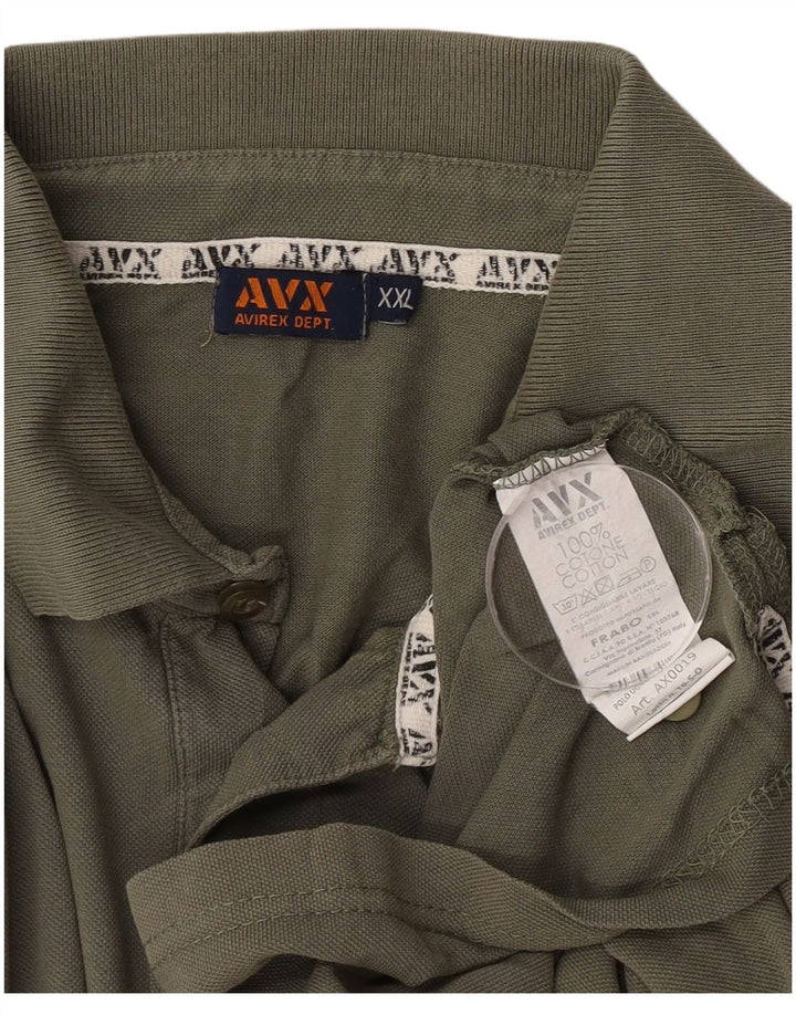 Avirex Mens Polo Shirt 2XL Khaki Cotton