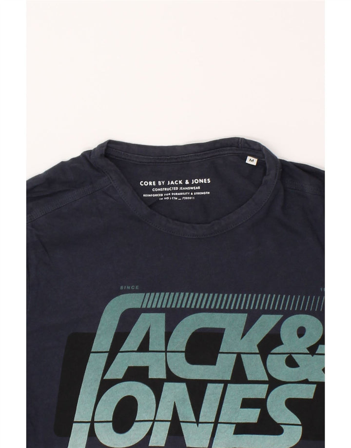 JACK & JONES Mens Graphic T-Shirt Top Medium Navy Blue Cotton Vintage Jack & Jones and Second-Hand Jack & Jones from Messina Hembry 
