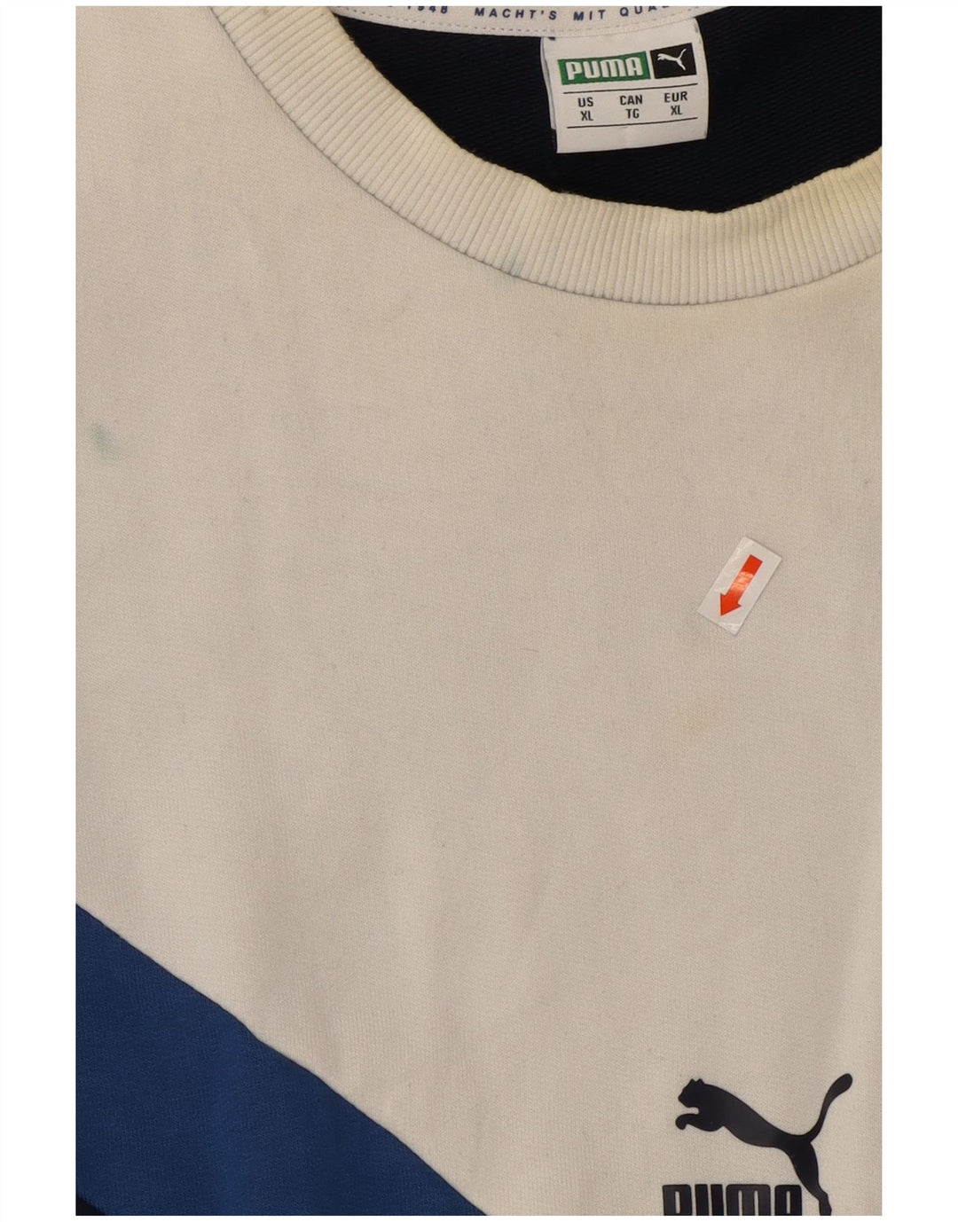 Puma Herre Sweatshirt Jumper XL Navy Blue Colourblock