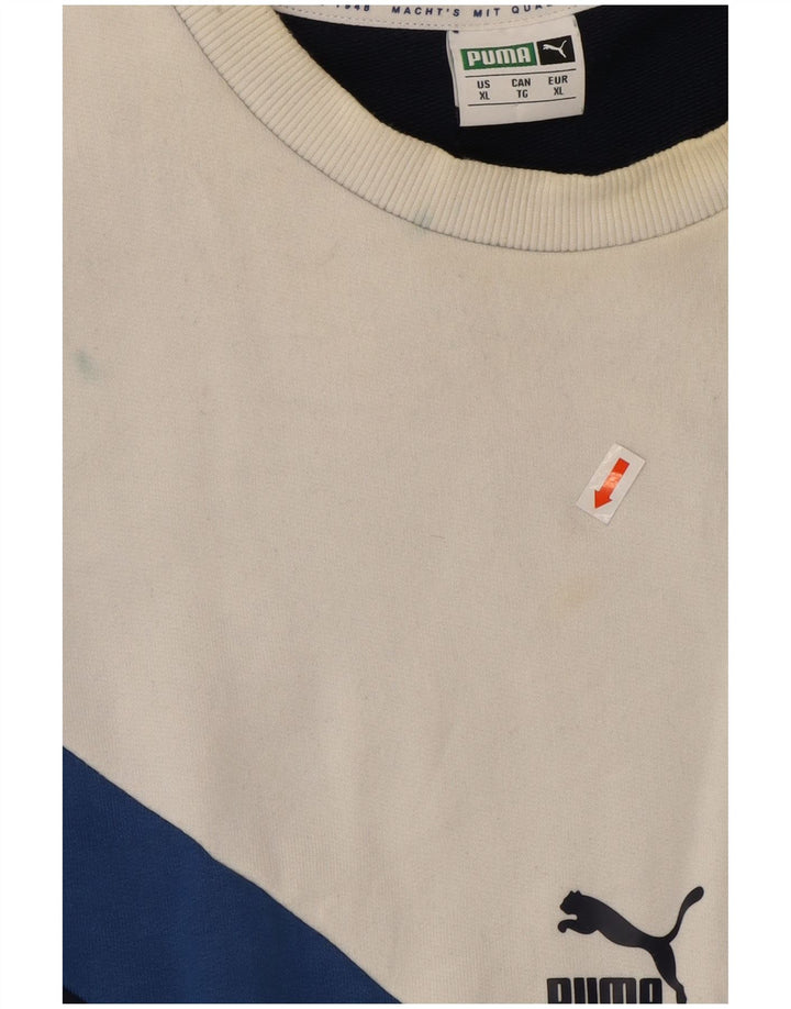 Puma Herre Sweatshirt Jumper XL Navy Blue Colourblock