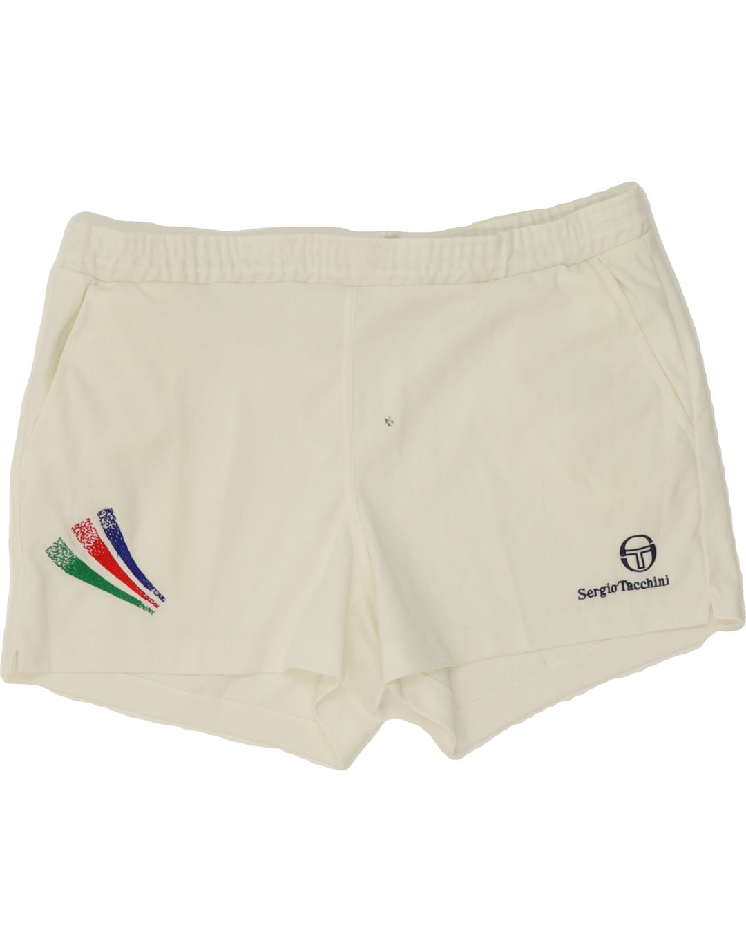 SERGIO TACCHINI Womens Sport Shorts UK 20 2XL  White Polyester Vintage Sergio Tacchini and Second-Hand Sergio Tacchini from Messina Hembry 