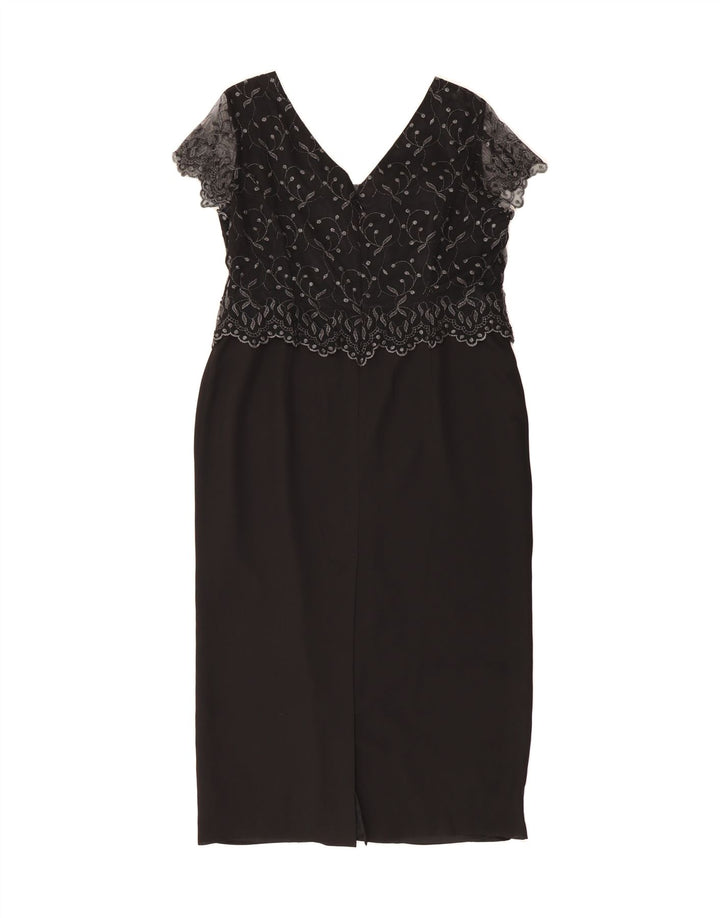 DEBUT Womens Bodycon Dress UK 18 XL Black Polyester Vintage Debut and Second-Hand Debut from Messina Hembry 