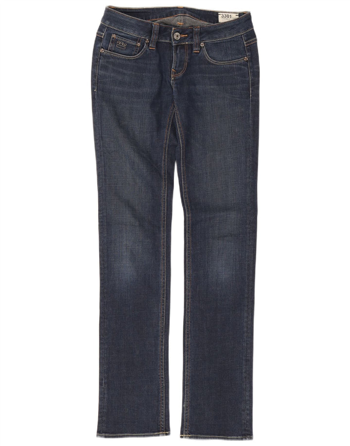 G-Star Womens 3301 Slim Jeans W26 L32 Blue Cotton
