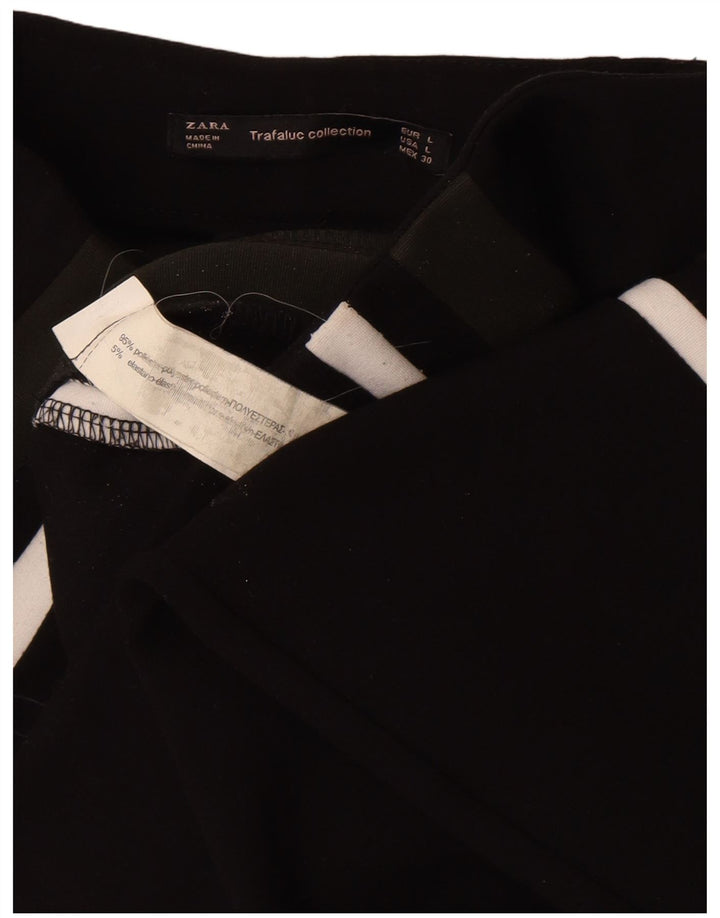 Zara Womens Trafaluc Leggings UK 14 Large  Black Colourblock Polyester