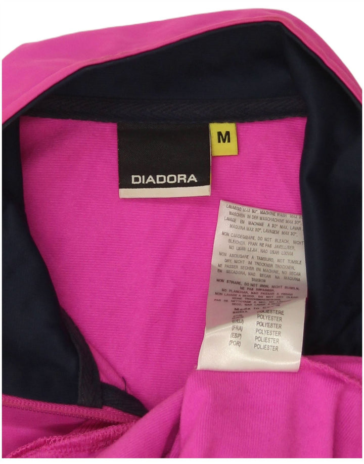 Diadora Womens Tracksuit Top Jacket UK 14 Medium Pink Polyester