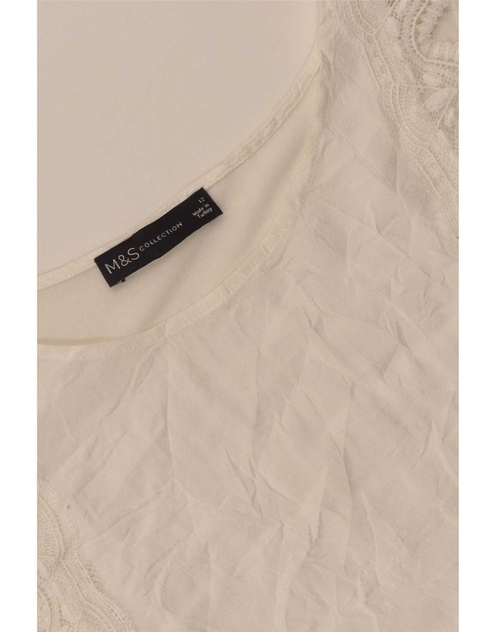Marks & Spencer Womens Sleeveless Blouse Top UK 12 Medium White