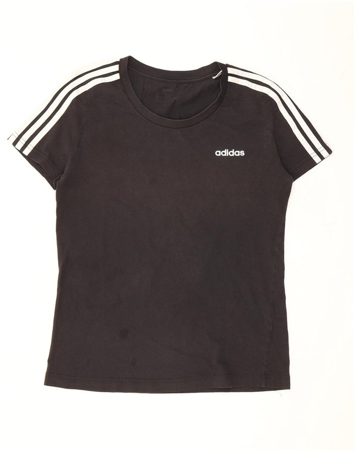 Adidas Womens T-Shirt Top UK 12/14 Medium Black