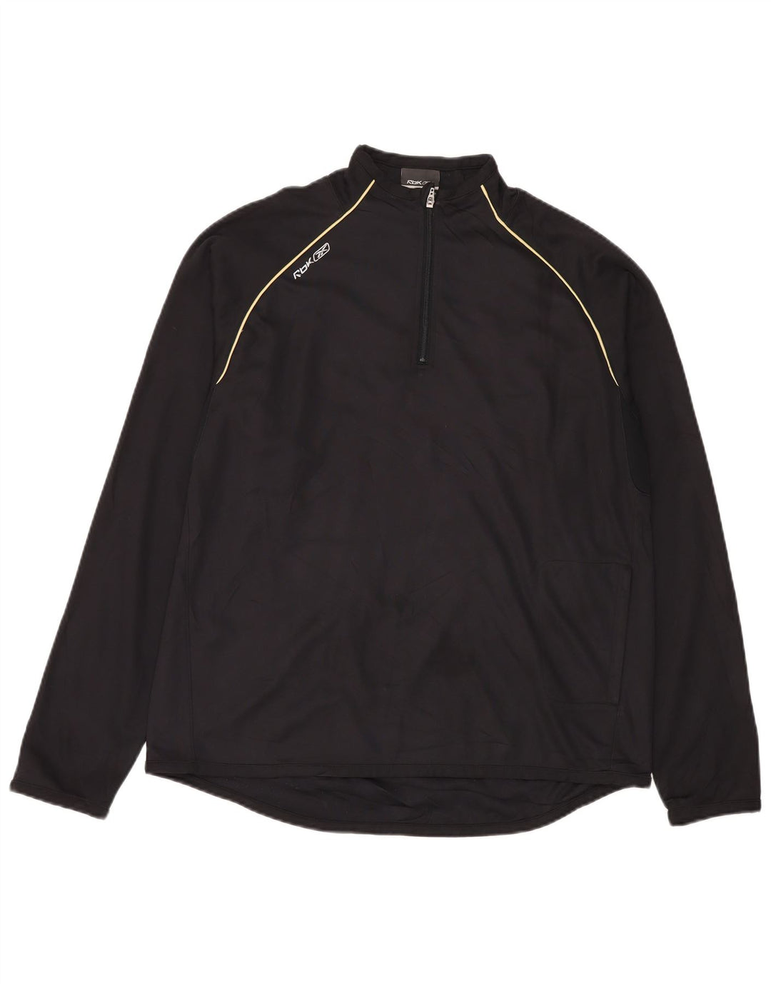 Reebok Mens Zip Neck Pullover Tracksuit Top Large Black Polyester