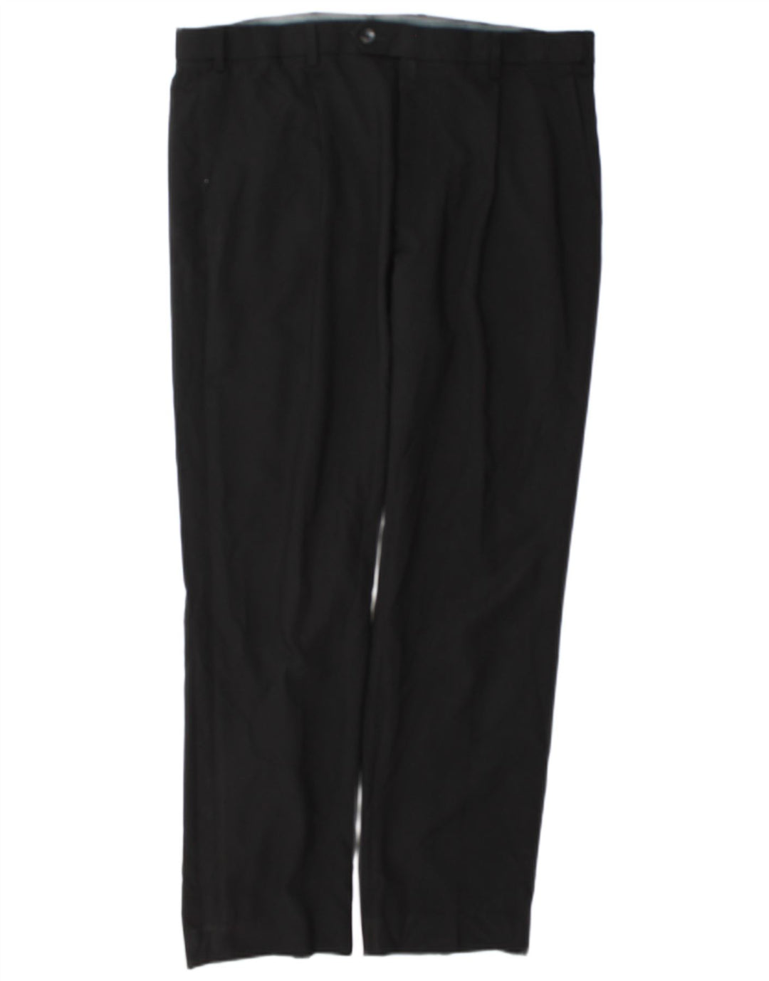 Marks & Spencer Mens Straight Regular Suit Trousers W36 L31 Black Polyester