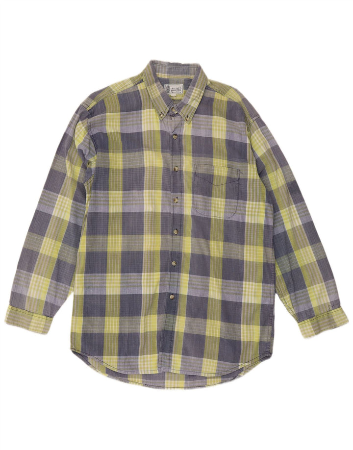 Camisa vintage para hombre con cuadros azules grandes