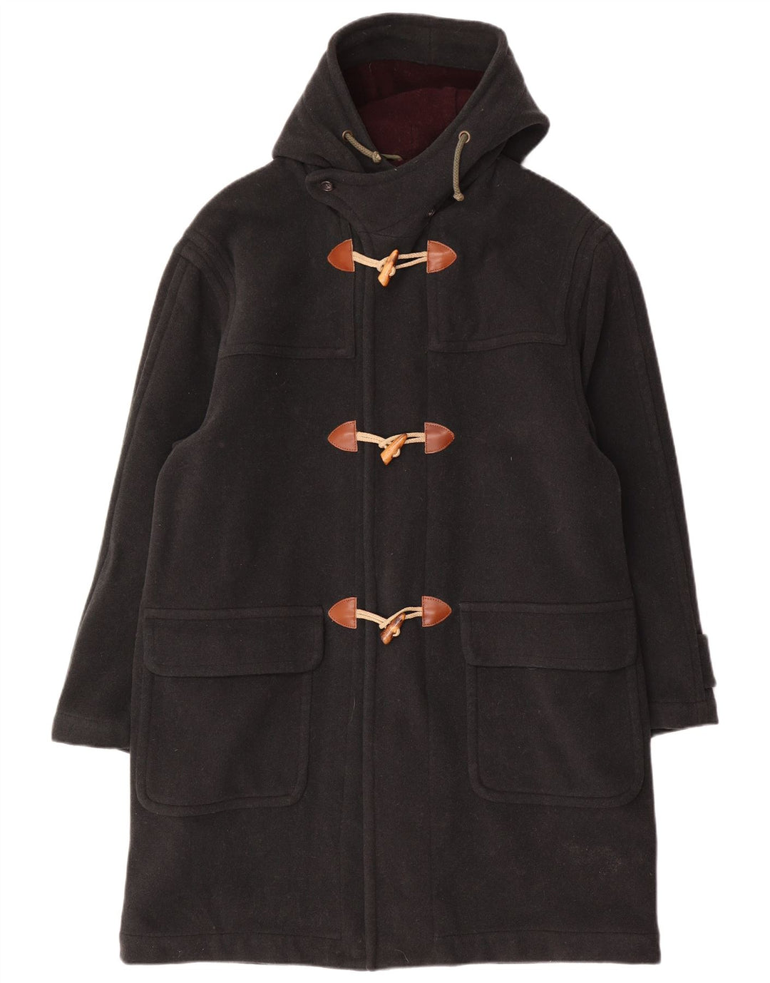 P&P People Mens Hooded Duffle Coat UK 38 Medium Green Wool