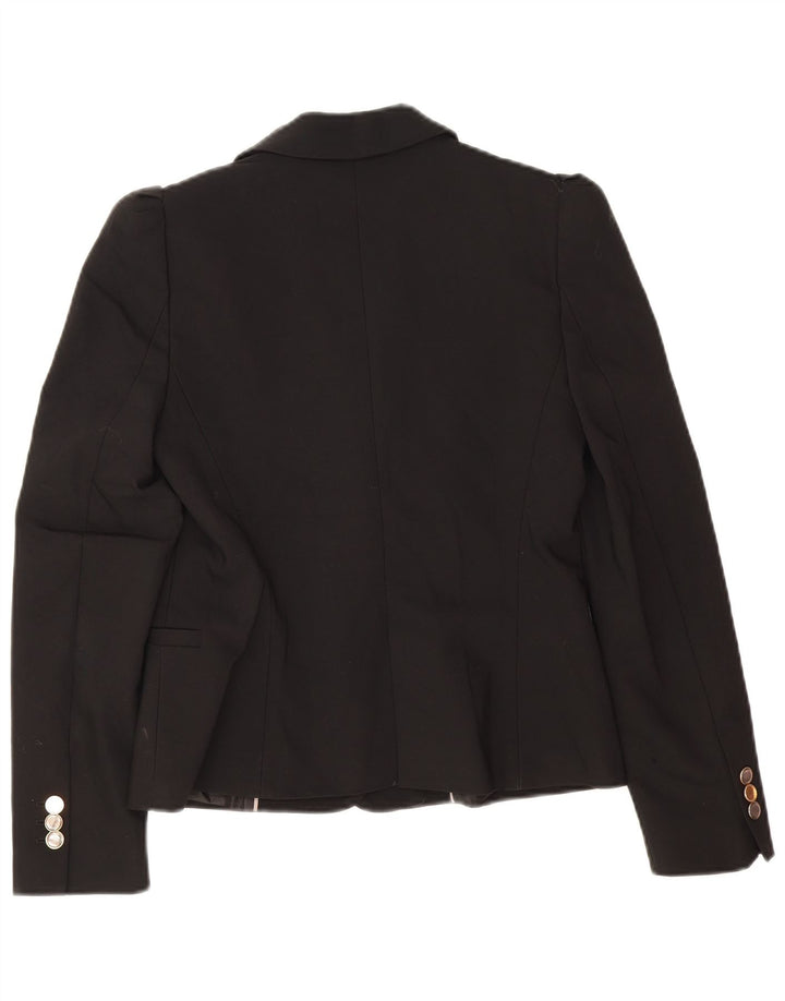 Zara Womens 1 Button Blazer Jacket UK 12 Medium Black