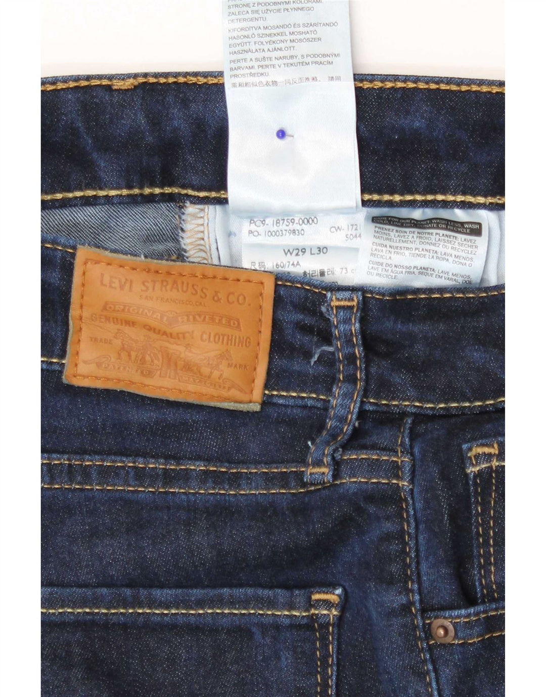 Levi's Womens 725 High Rise Bootcut Jeans W29 L30 Navy Blue Lyocell