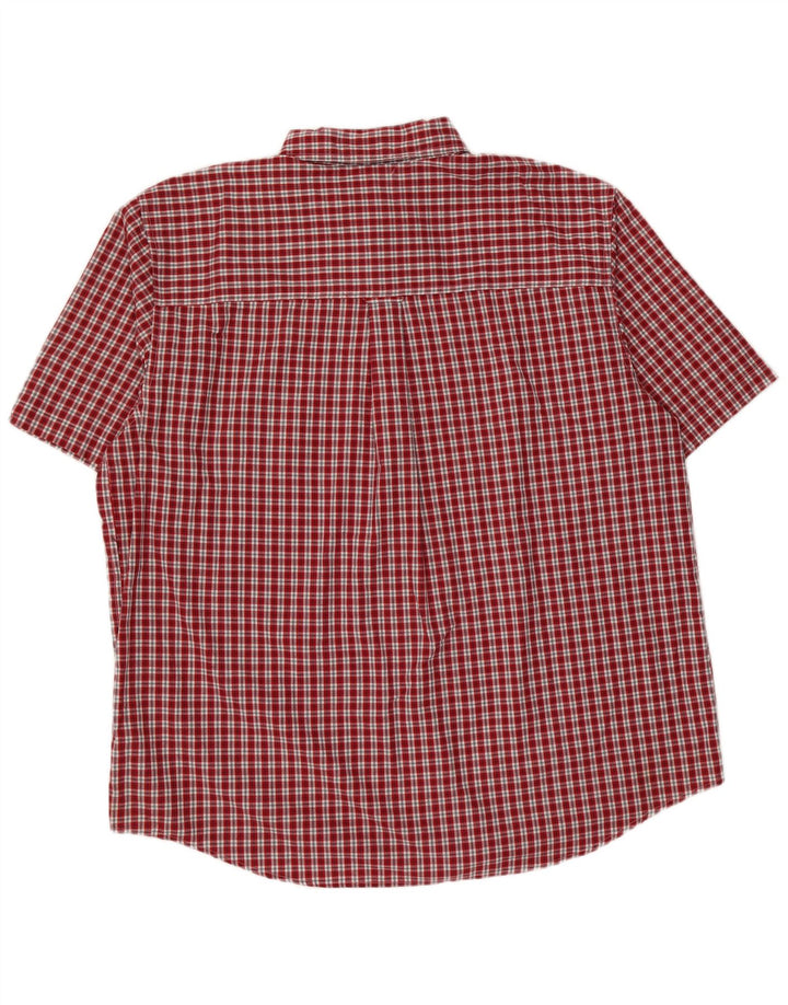 Chaps Chemise à manches courtes pour homme facile d'entretien 2XL Rouge à carreaux en coton