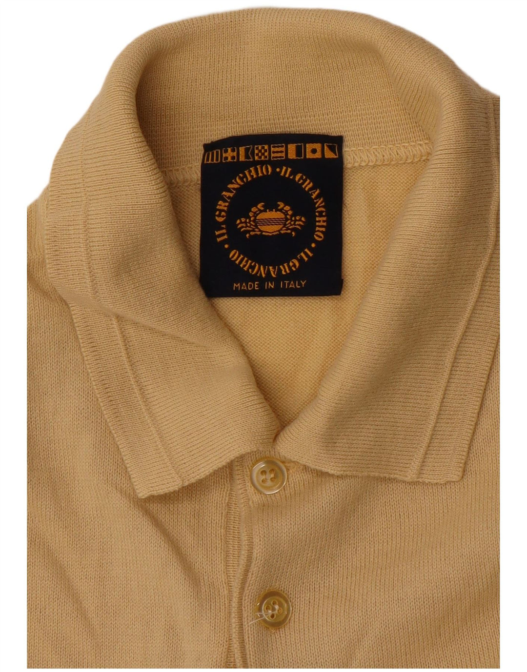 Il Granchio Mens Polo Neck Jumper Sweater Large Beige