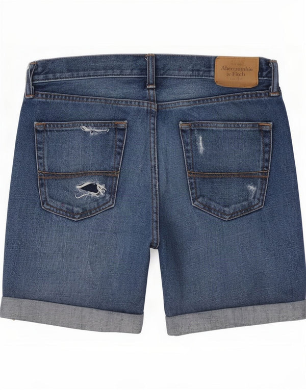 Abercrombie & Fitch Mens Distressed Denim Shorts Medium W31 Blue Cotton