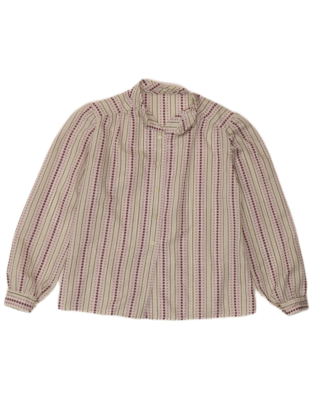 Vintage Womens Shirt UK 14 Medium Multicoloured Striped