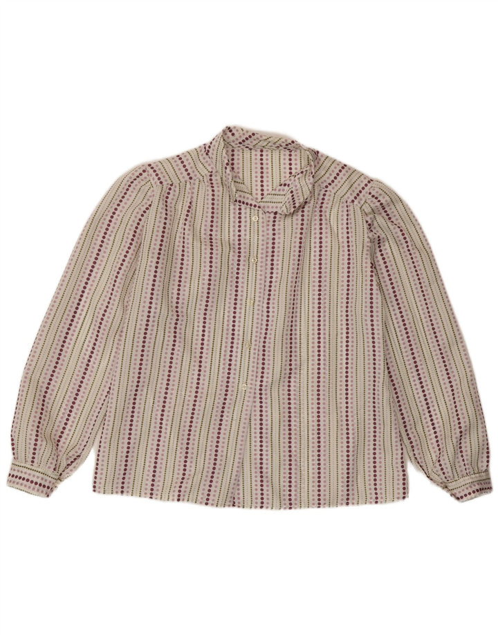Vintage Womens Shirt UK 14 Medium Multicoloured Striped