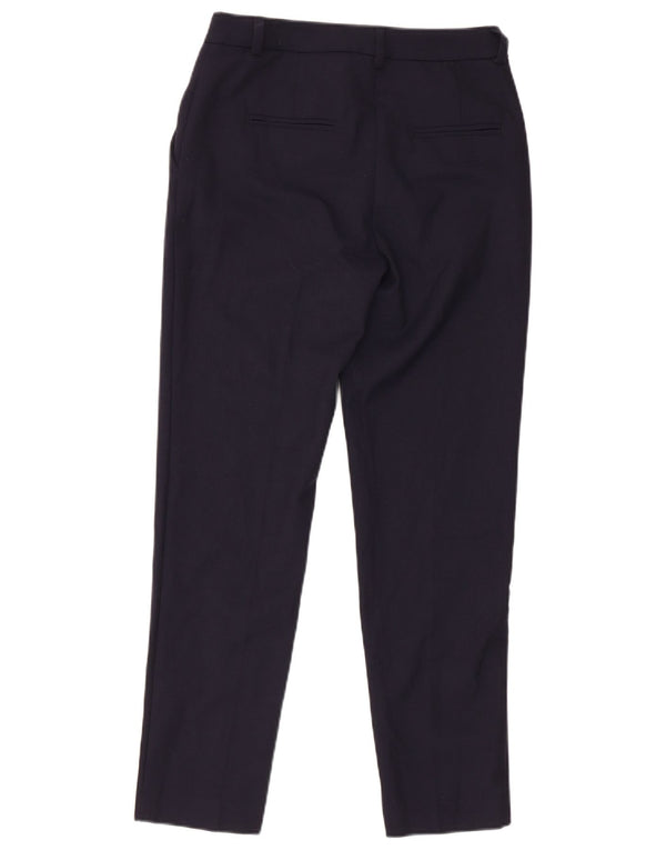 Benetton Damen Slim Anzughose IT 38 XS W28 L26 Marineblau Polyester
