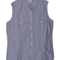 BENETTON Womens Sleeveless Shirt IT 46 Large Blue Cotton