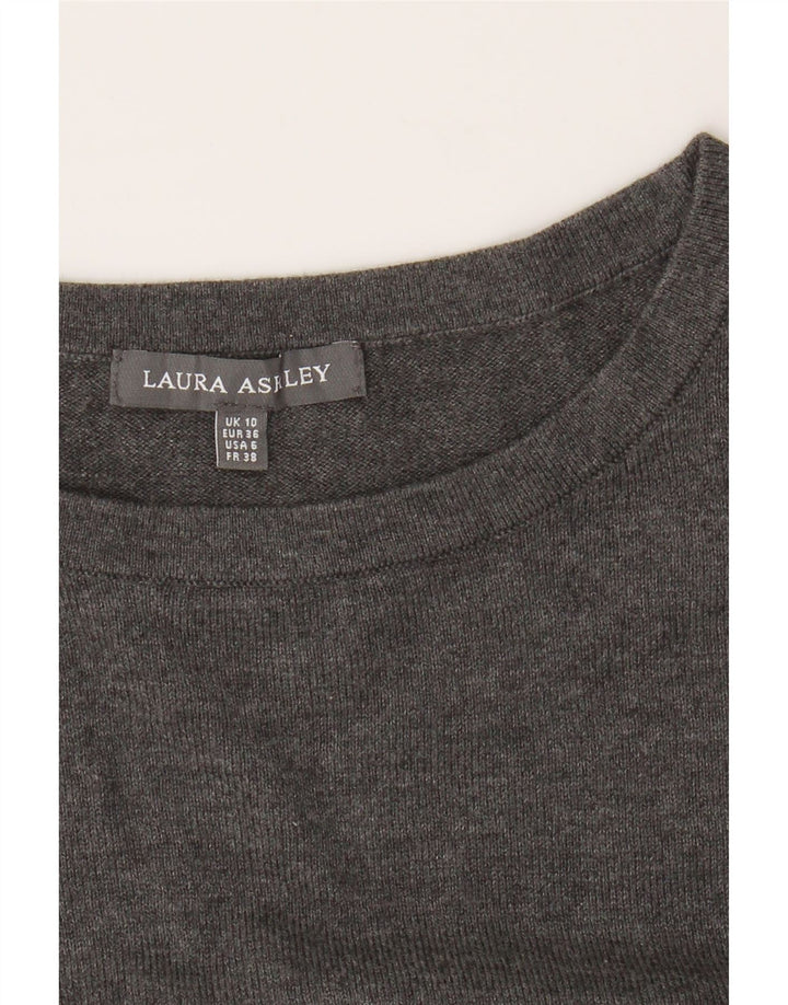 LAURA ASHLEY Womens Oversized Crew Neck Jumper Sweater UK 10 Small  Grey Vintage Laura Ashley and Second-Hand Laura Ashley from Messina Hembry 