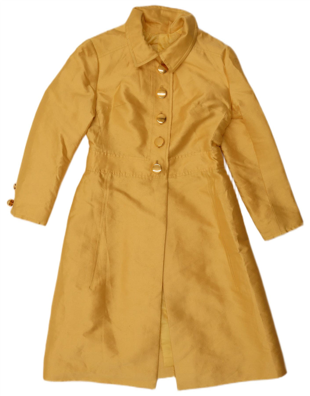 Vintage Womens Overcoat UK 8 Small Yellow