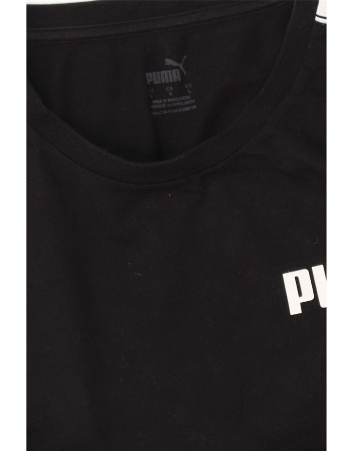 Puma Mens Graphic T-Shirt Top Large Black Colourblock