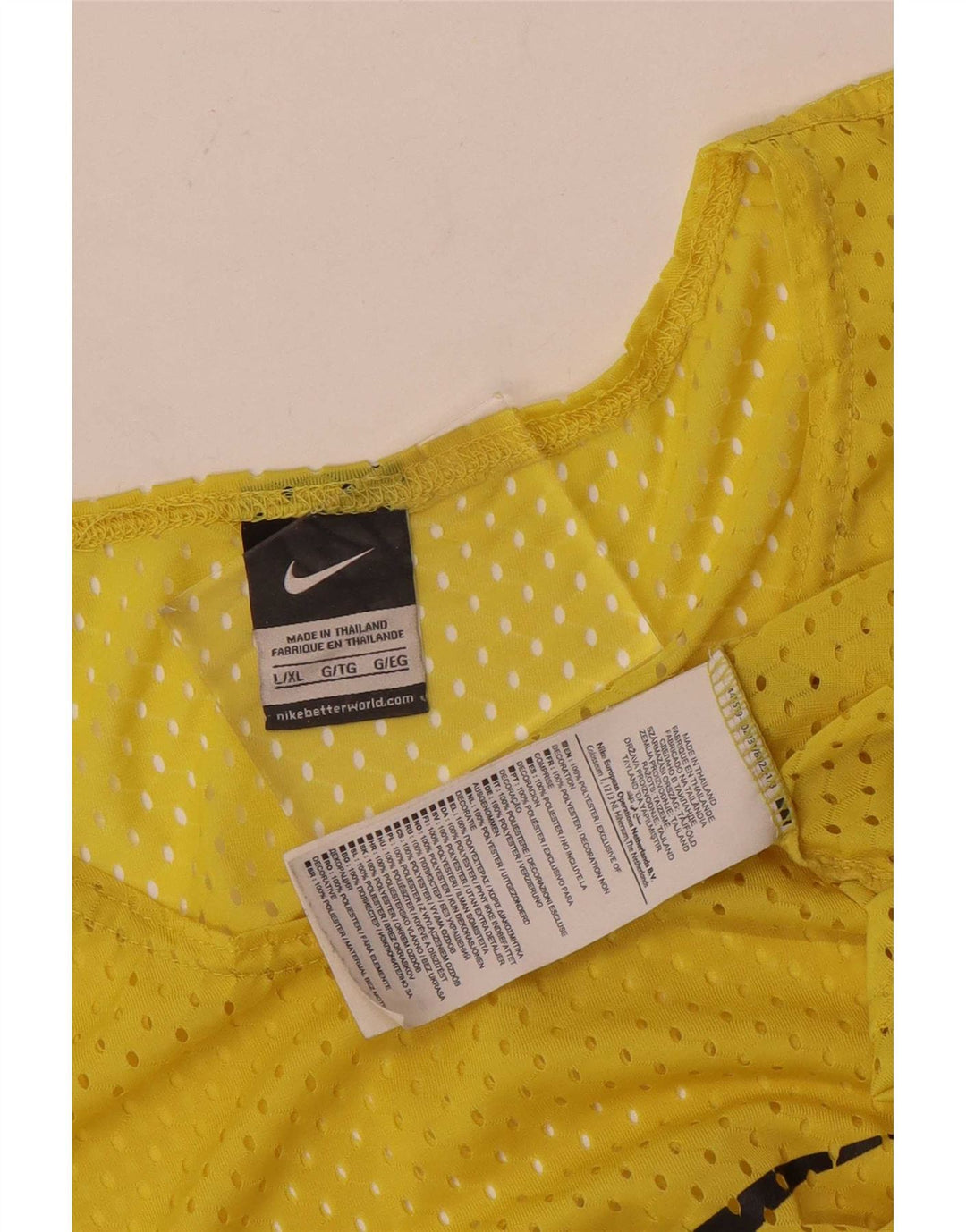 Canotta grafica Nike da uomo, grande, in poliestere giallo