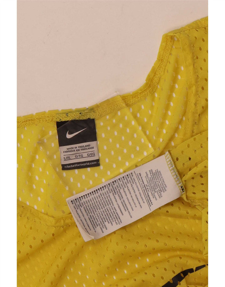 Canotta grafica Nike da uomo, grande, in poliestere giallo