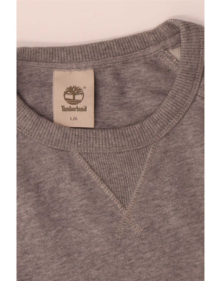 Męska bluza z grafiką Timberland, duża, szara bawełna
