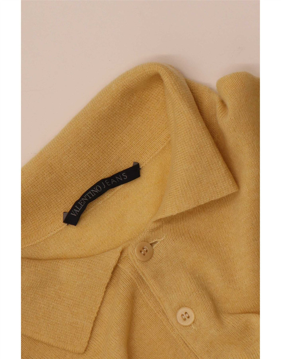 Valentino Mens Polo Neck Jumper Sweater Medium Yellow