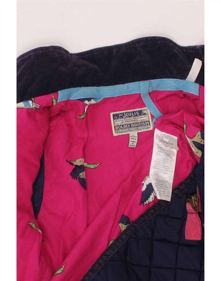 Joules Girls Quilted Jacket 3-4 Years Navy Blue Polyester