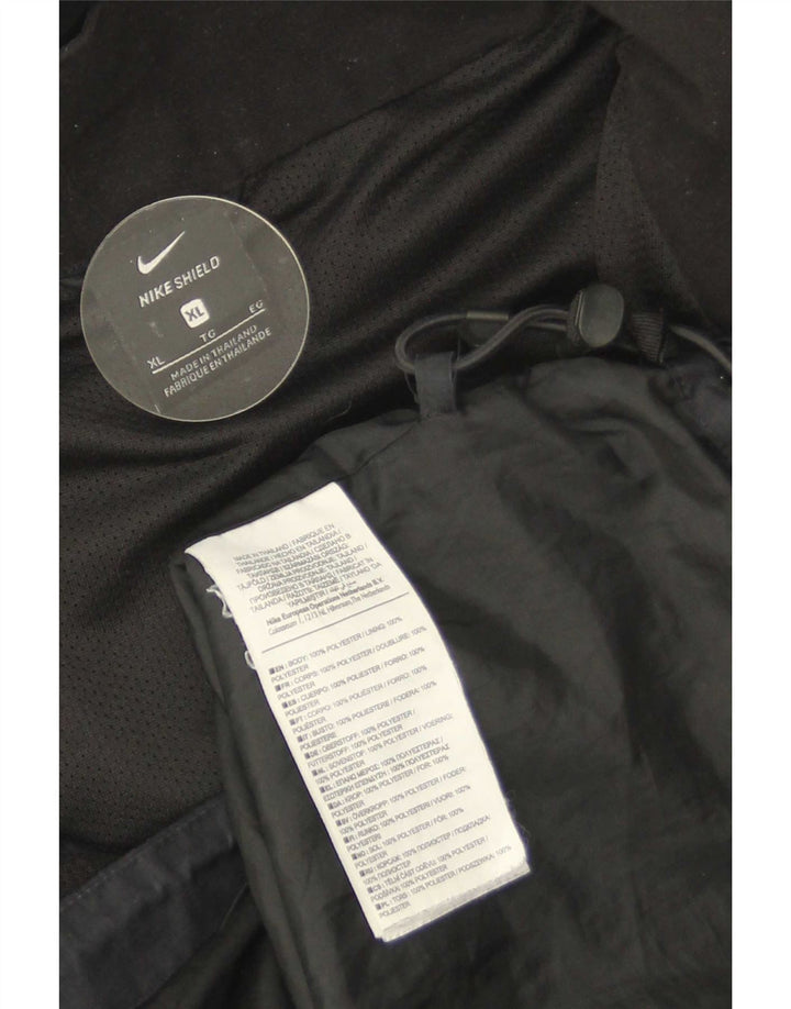 Nike Mens Hooded Rain Jacket UK 42 XL Black Polyester