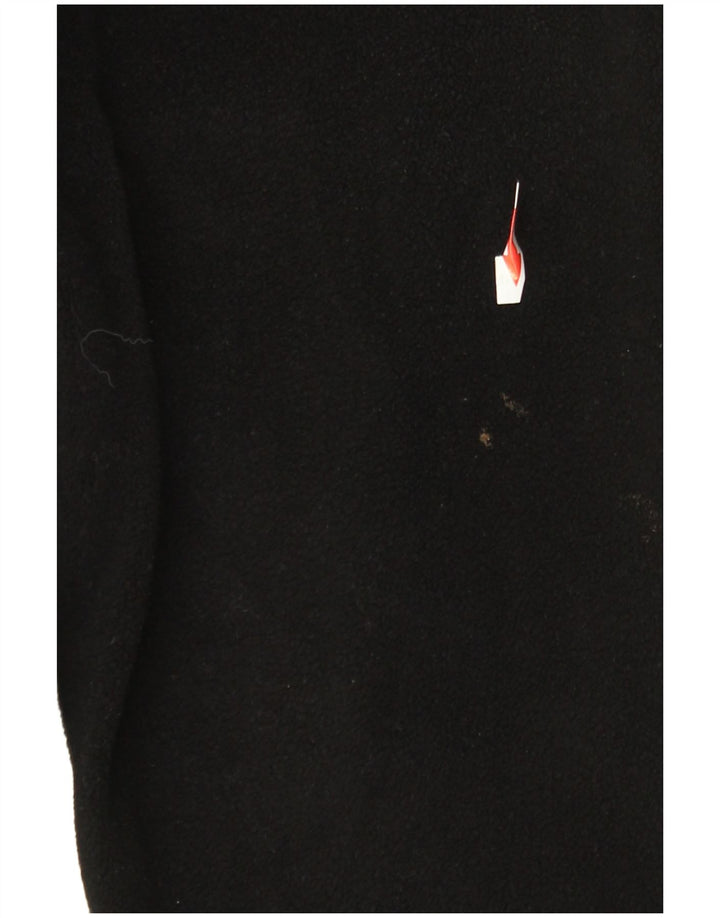 Bugatti Herren-Fleecepullover mit Reißverschluss am Hals, groß, aus schwarzem Polyester