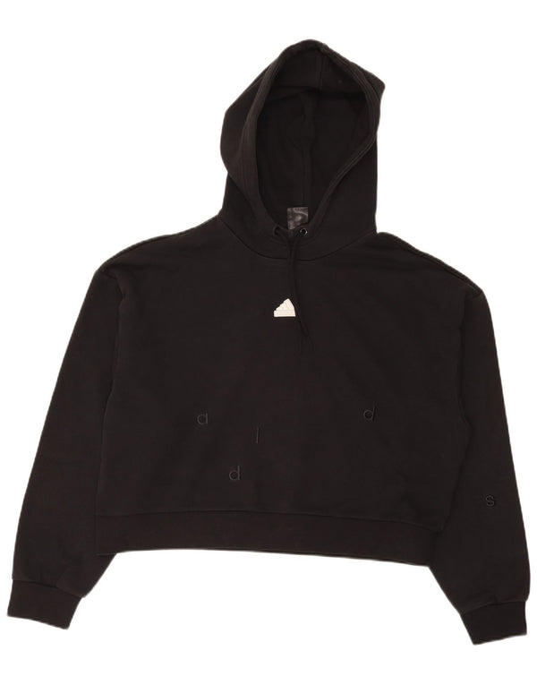 Pulover adidas supradimensionat pentru femei UK 16/18, mare, negru, bumbac