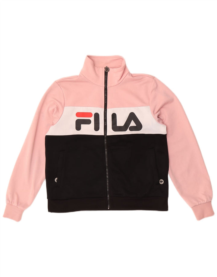 Fila Grafisk træningsdragt topjakke til kvinder UK 14 Medium Pink Colourblock