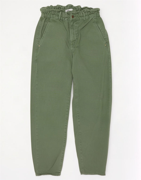 Blugi conici pentru femei cu talie înaltă Zara EU 38 Mici L28 L26 Bumbac verde