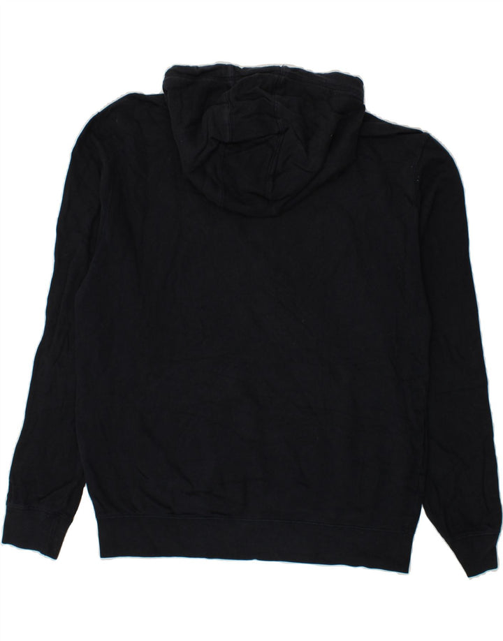 JACK WILLS Mens Graphic Hoodie Jumper Medium Navy Blue Cotton Vintage Jack Wills and Second-Hand Jack Wills from Messina Hembry 