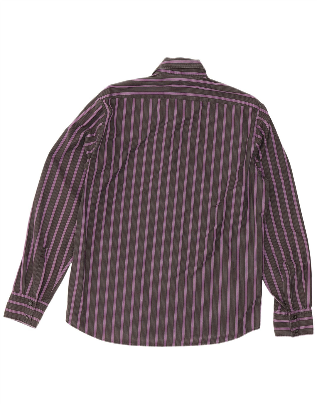 Hugo Boss Mens Classic Fit Shirt Medium Purple Striped Cotton