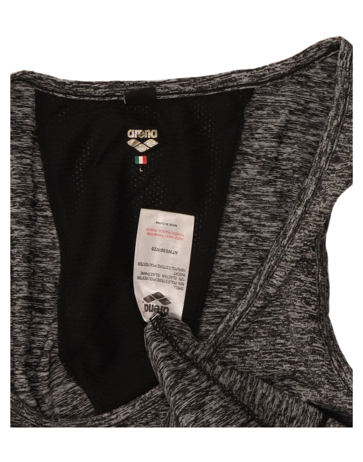 ARENA Womens Graphic Vest Top UK 14 Large Grey Flecked Polyester
