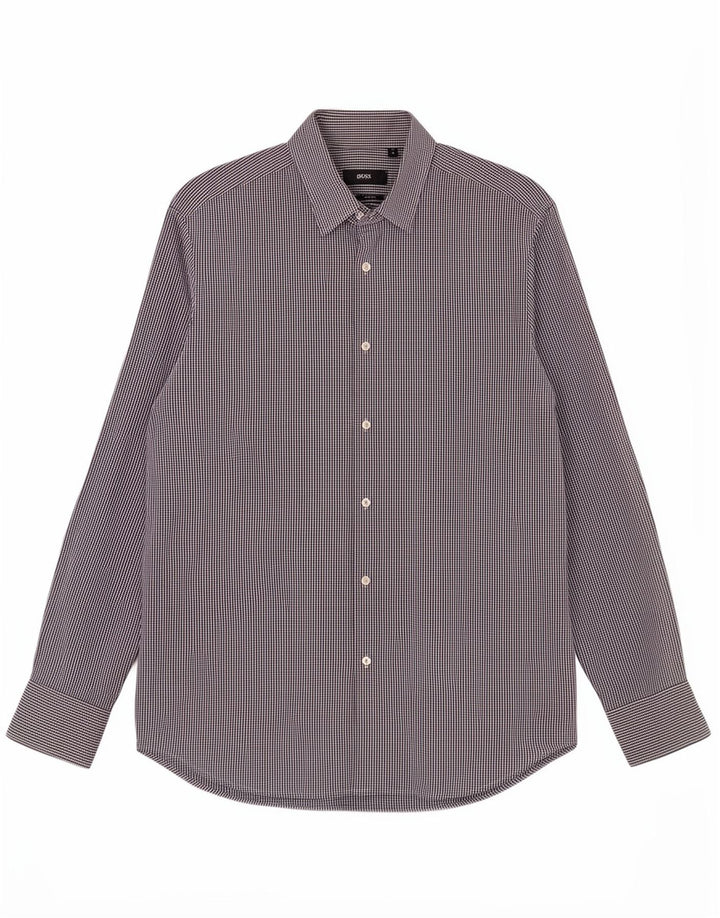 Hugo Boss Herre Regular Fit skjorte str. 41 16 Large Blue Gingham