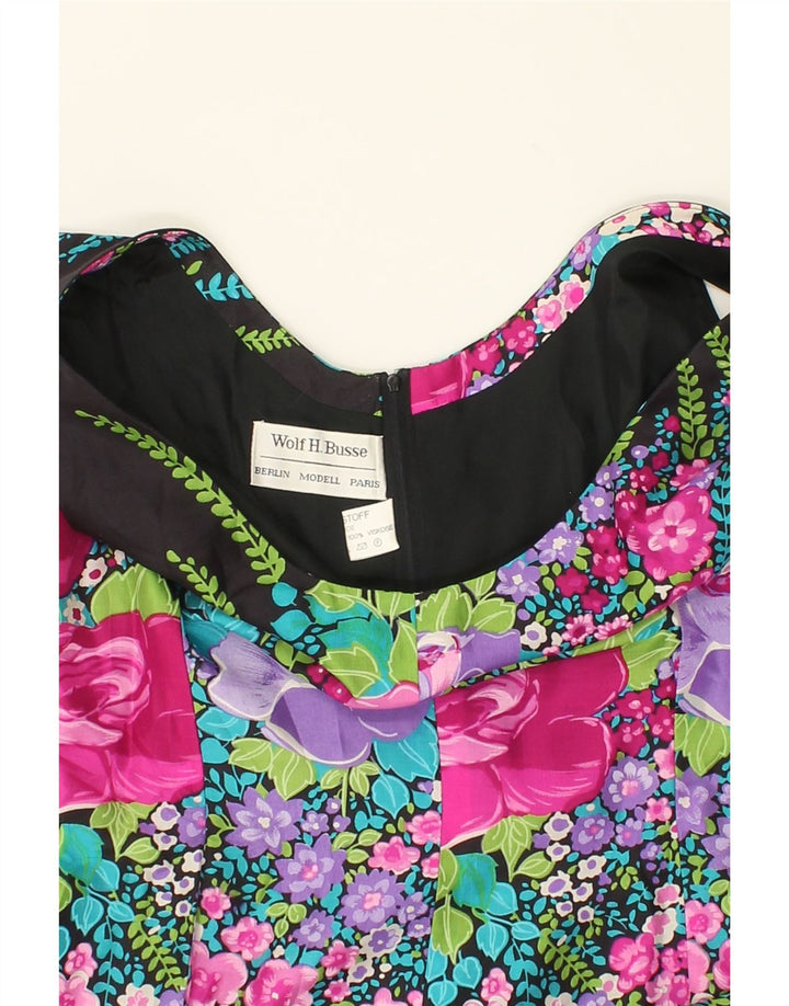 WOLF H. BUSSE Womens A-Line Dress UK 12 Medium Multicoloured Floral | Vintage Wolf H. Busse | Thrift | Second-Hand Wolf H. Busse | Used Clothing | Messina Hembry 
